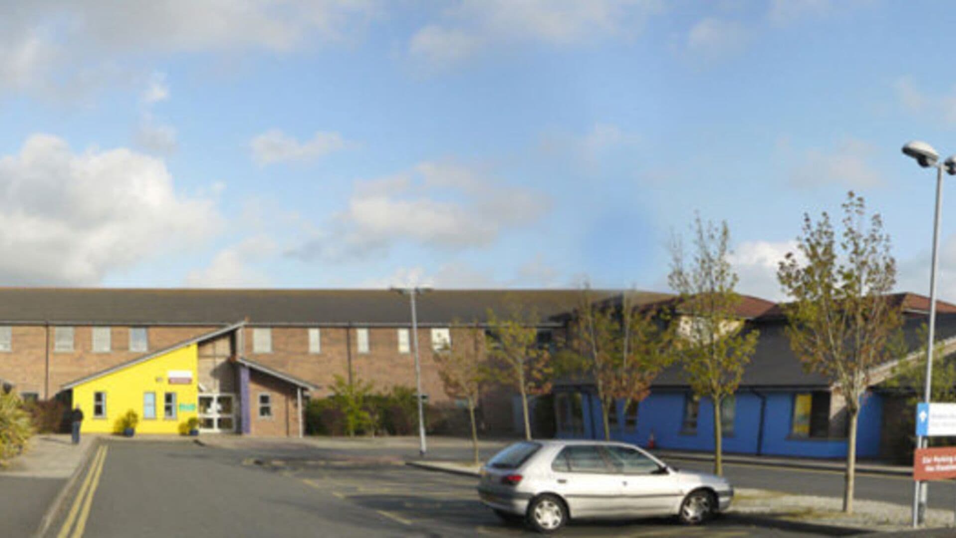 Main entrance of Bodmin Minor Injury Unit at Bodmin Community Hospital, Cornwall