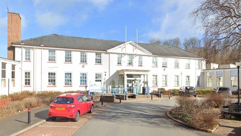 Brecon War Memorial Hospital MIU entrance, Powys