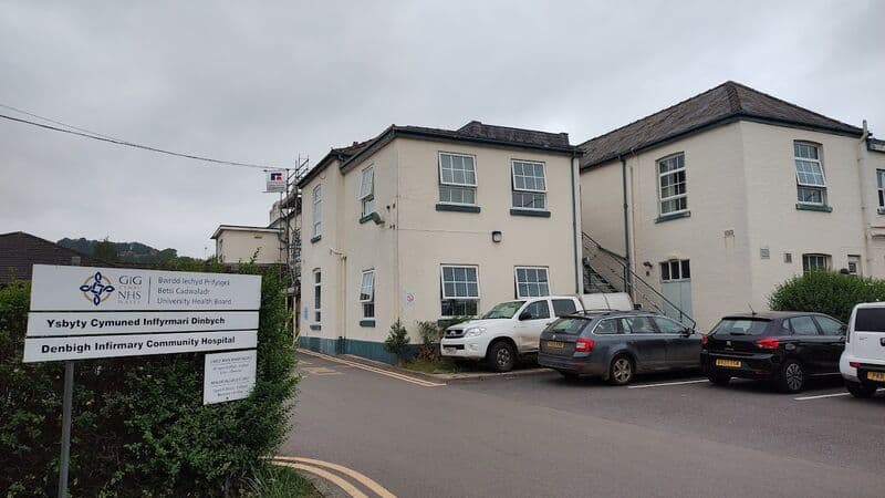 Main entrance of Denbigh Community Hospital Minor Injuries Unit, Denbigh, Denbighshire