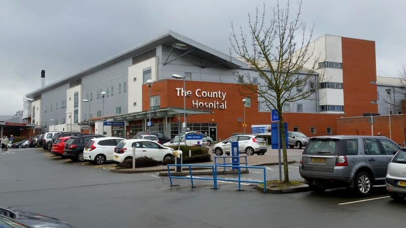 Hereford County Hospital A&E entrance, Hereford