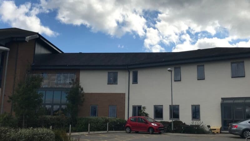 Holywell Community Hospital MIU entrance, Flintshire