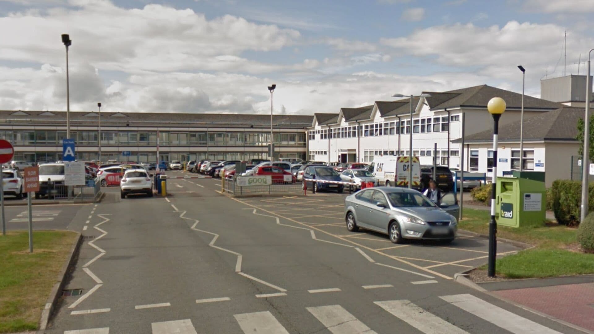 Main A&E entrance at Leighton Hospital, Crewe, Cheshire