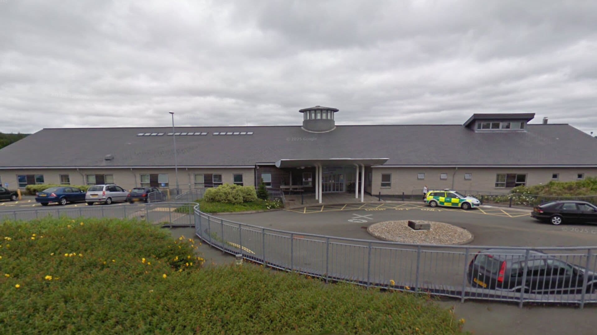 Main entrance of Liskeard Minor Injury Unit at Liskeard Community Hospital, Cornwall