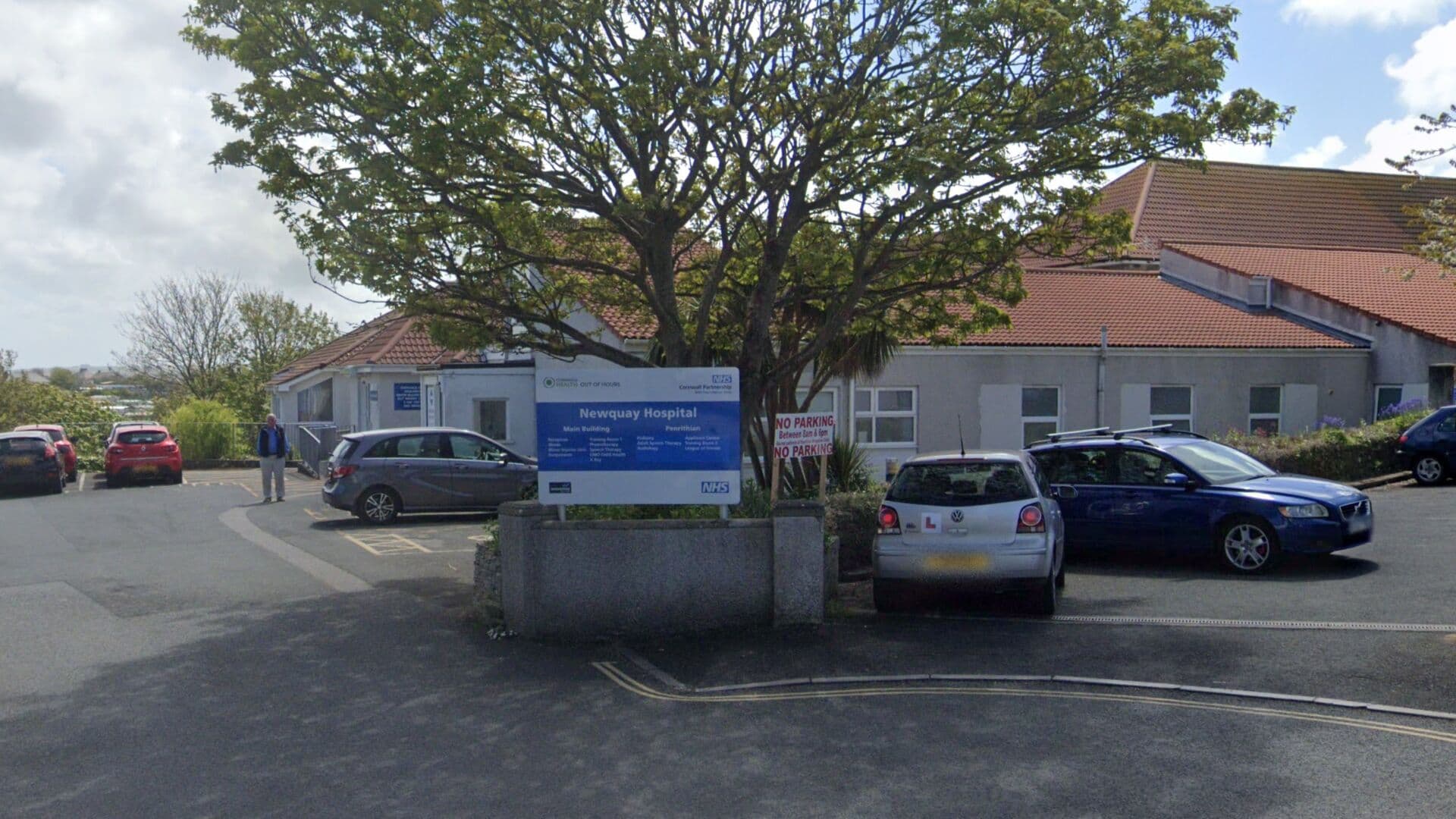 Site entrance of Newquay Minor Injury Unit at Newquay Community Hospital, Cornwall