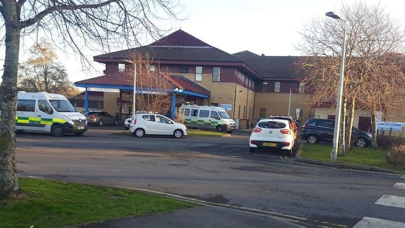 Prince Philip Hospital main A&E entrance, Llanelli