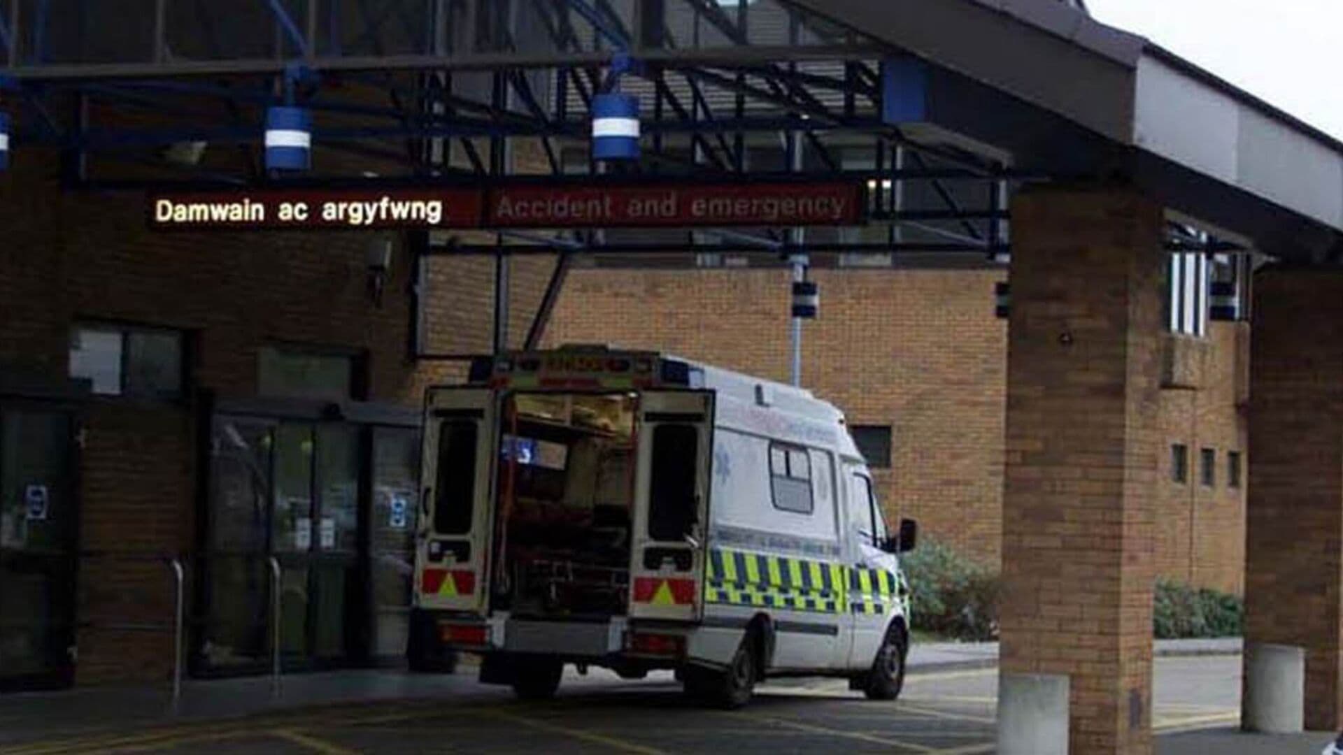 Main A&E entrance building at Princess of Wales Hospital, Bridgend