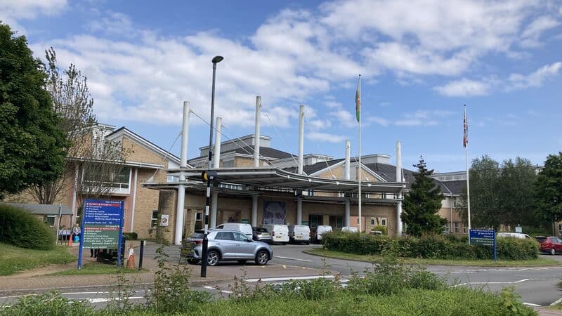 Royal Glamorgan Hospital A&E entrance, Llantrisant