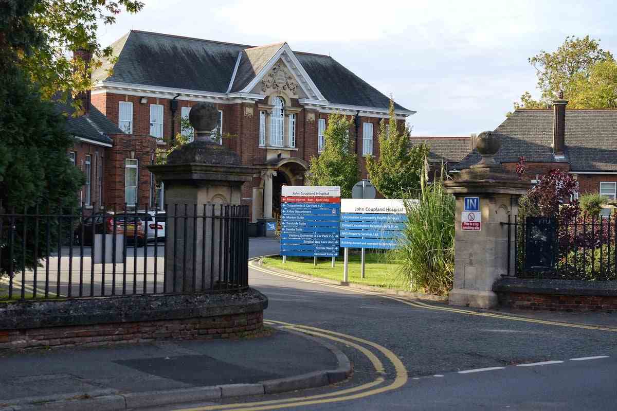 Gainsborough UTC at John Coupland Hospital, Ropery Road, showing the hospital entrance