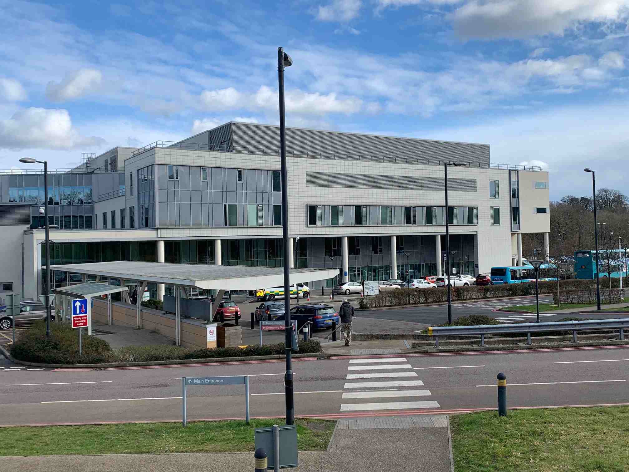 Tunbridge Wells Hospital modern main building at Pembury, Tonbridge Road, Kent