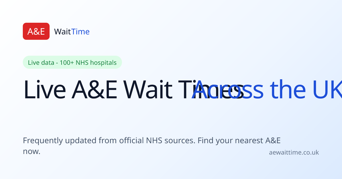 Live A&E Wait Times Across the UK — NHS Hospitals